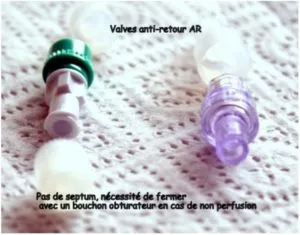 Valve monodirectionnelle connectique creuse