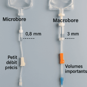 tubulure perfusion microbore macrobore