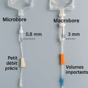 tubulure perfusion microbore macrobore